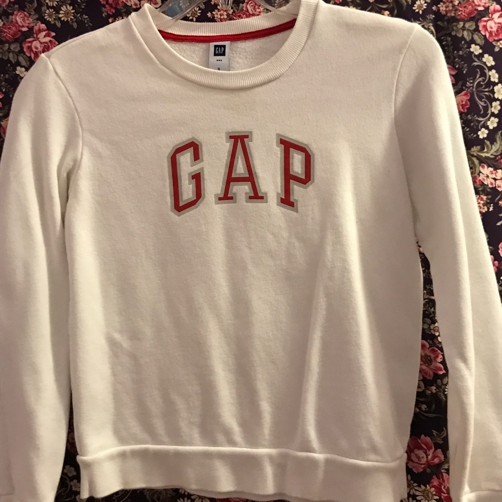 GAP White and Red Sweater